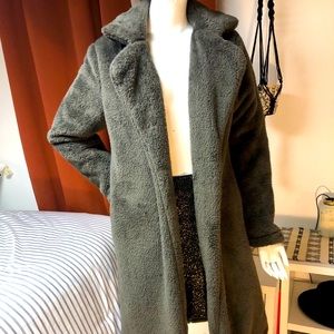Long Gray Teddy Coat